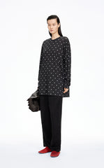 T-Shirt / JNBY Polka Dot Cotton Long Sleeve T-Shirt