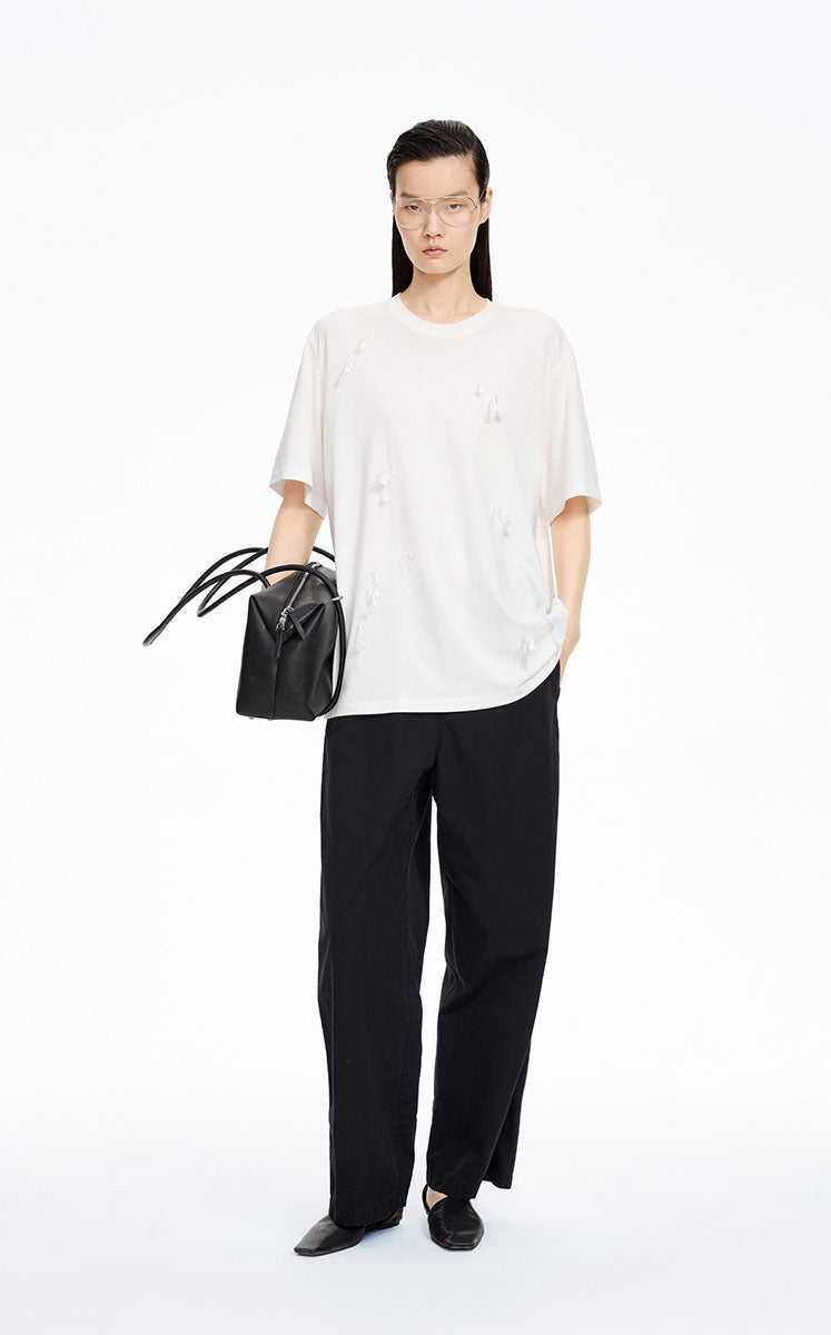 T-Shirt / JNBY Sculptural Fringe Floral Tee