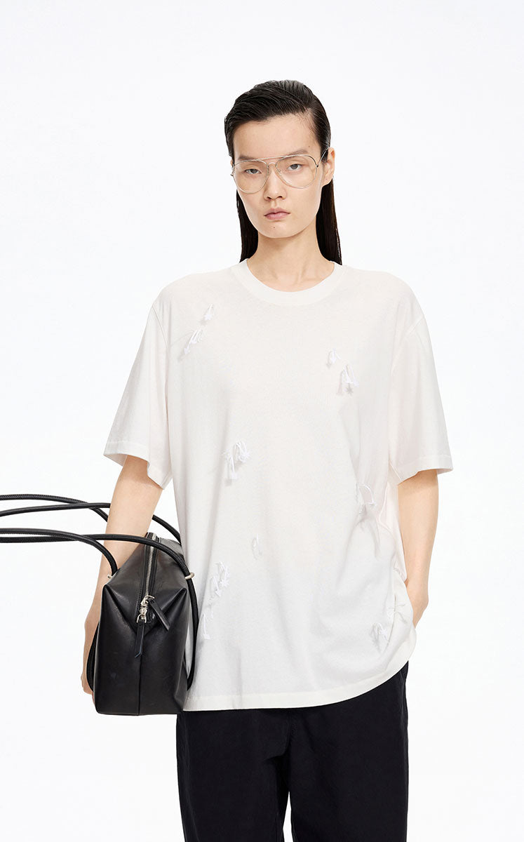 T-Shirt / JNBY Sculptural Fringe Floral Tee