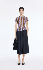 T-Shirt / JNBY Sheer Pop Stripe Mesh T-Shirt