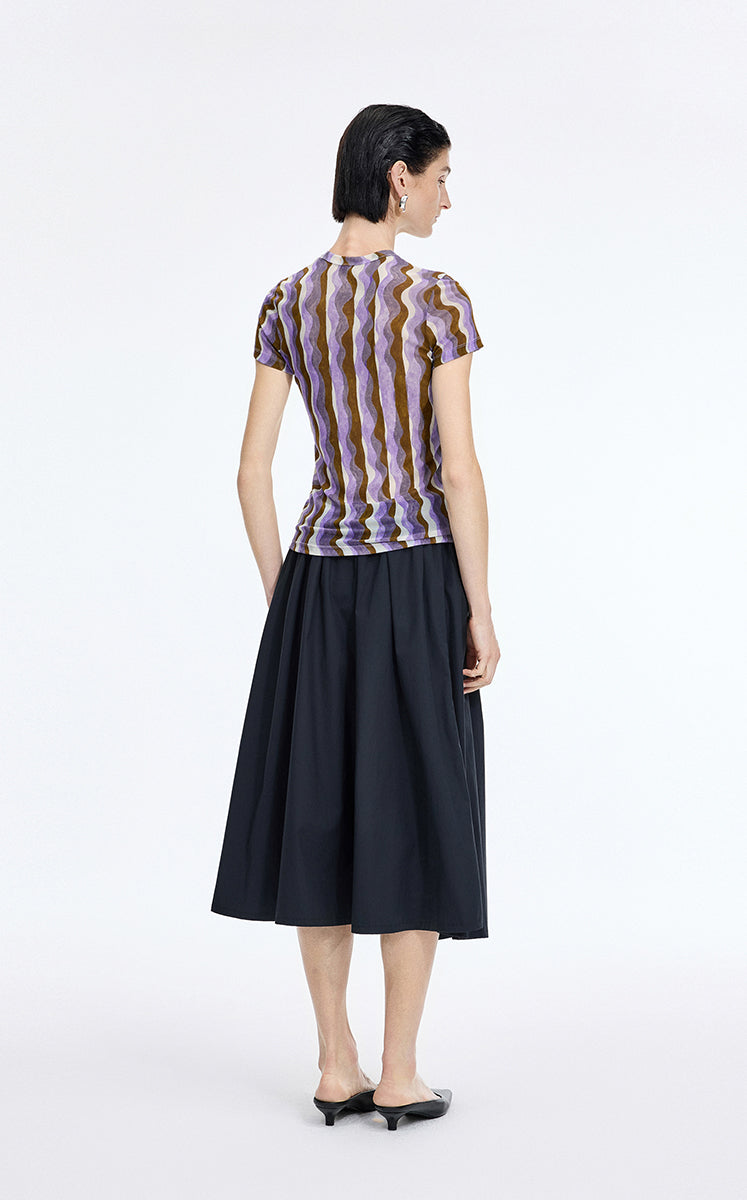 T-Shirt / JNBY Sheer Pop Stripe Mesh T-Shirt
