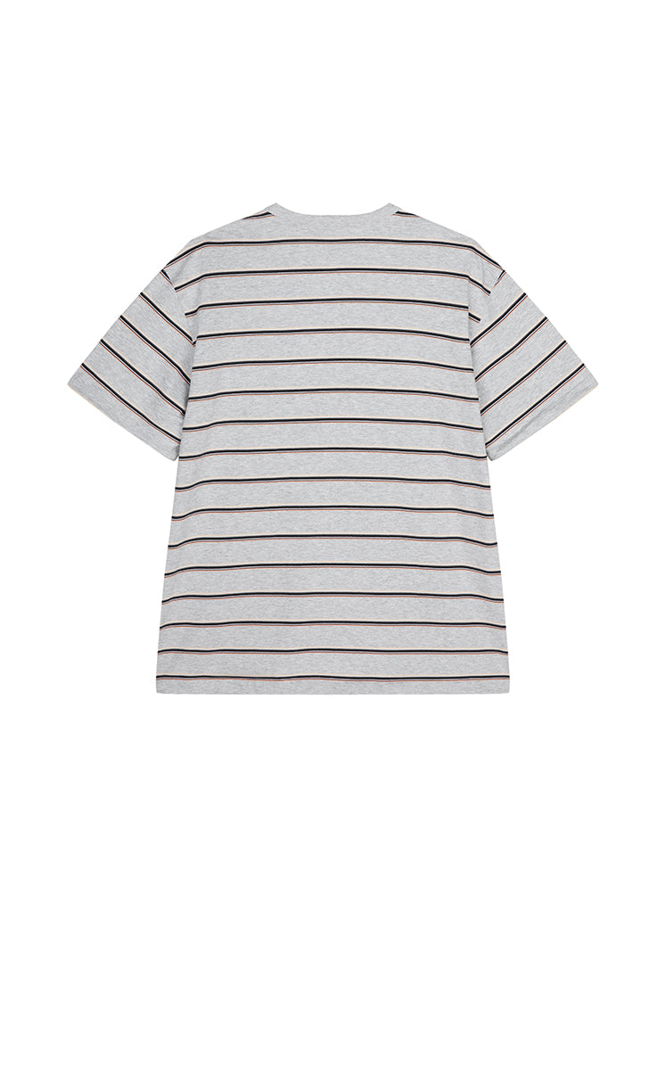 T-Shirt / JNBY Striped Sculptural Hem Cotton T-Shirt
