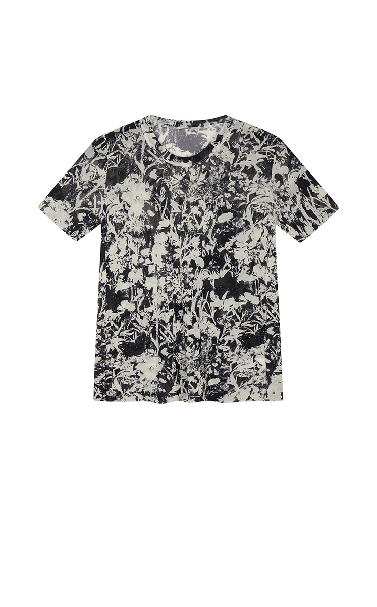 T-Shirt / JNBY Watercolor Floral Mesh T-Shirt