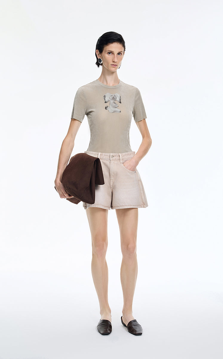 T-Shirt / JNBY X-Shaped Dog Graphic Fitted T-Shirt