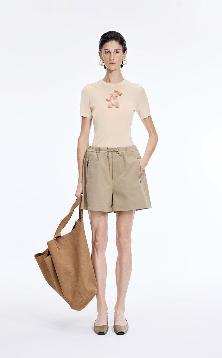 T-Shirt / JNBY X-Shaped Dog Graphic Fitted T-Shirt