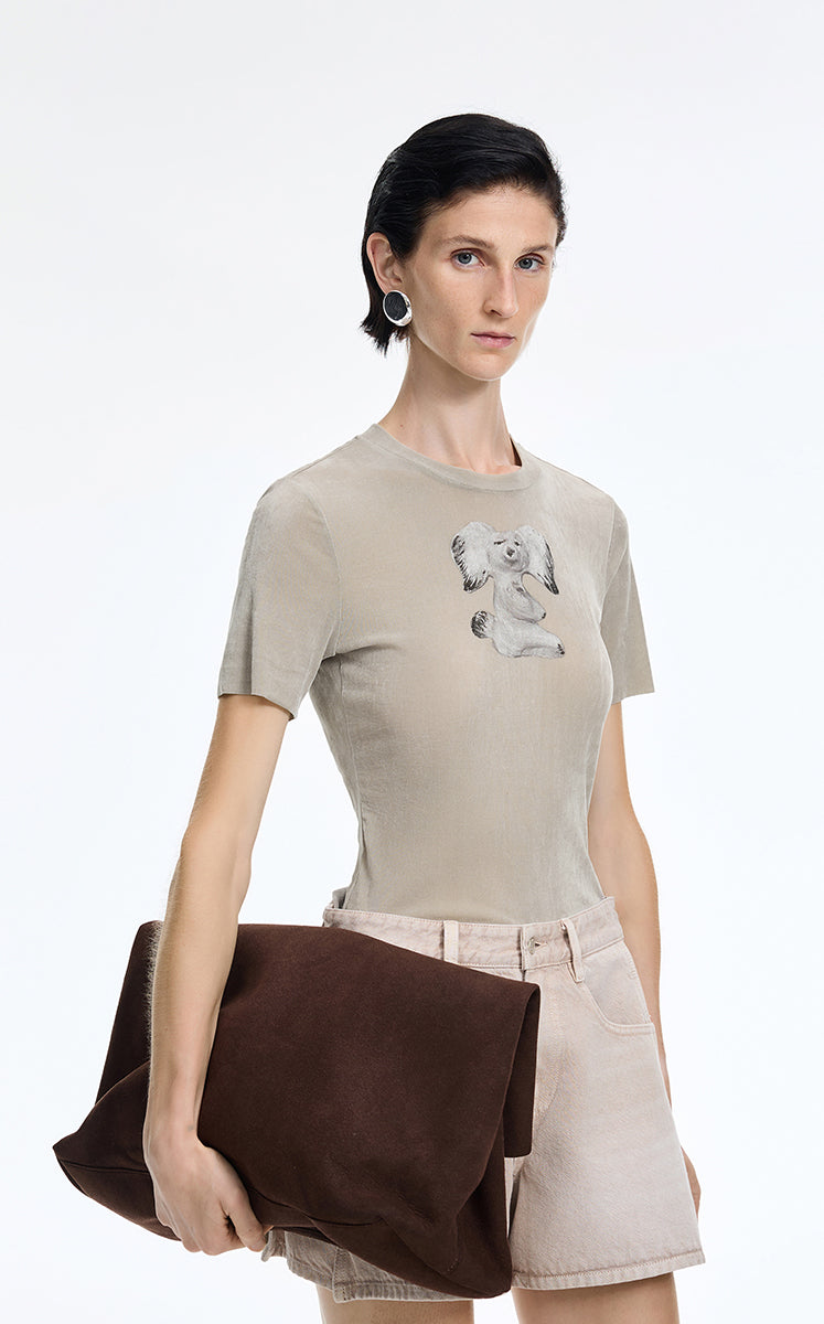 T-Shirt / JNBY X-Shaped Dog Graphic Fitted T-Shirt