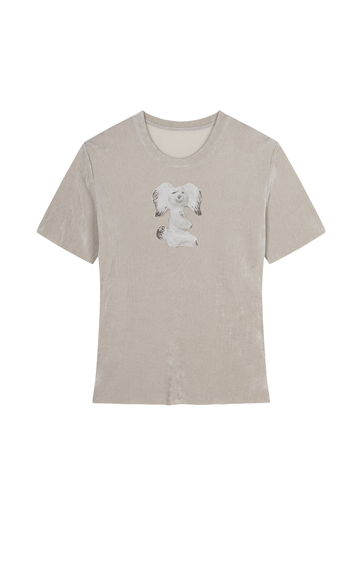 T-Shirt / JNBY X-Shaped Dog Graphic Fitted T-Shirt