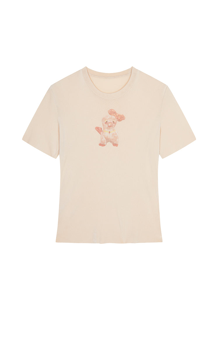 T-Shirt / JNBY X-Shaped Dog Graphic Fitted T-Shirt