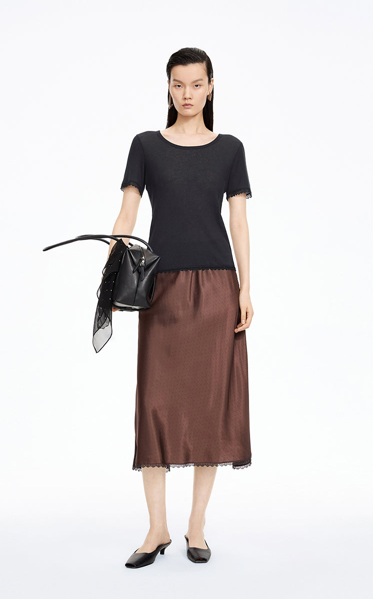 T-Shirt / JNBY Cashmere Blend Waffle Knit T-Shirt