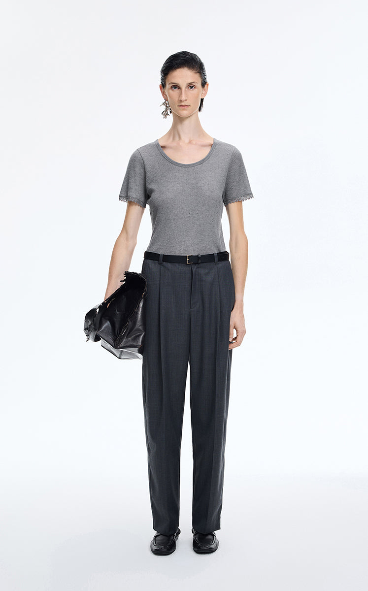 T-Shirt / JNBY Cashmere Blend Waffle Knit T-Shirt