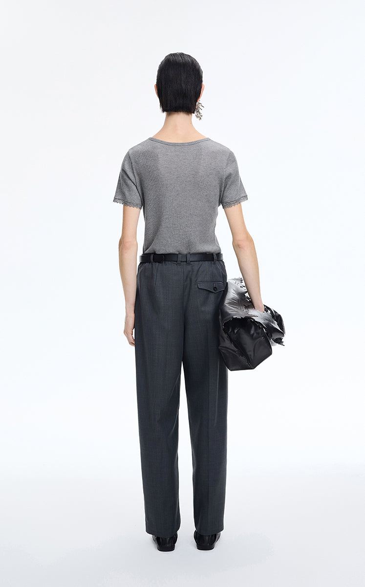 T-Shirt / JNBY Cashmere Blend Waffle Knit T-Shirt