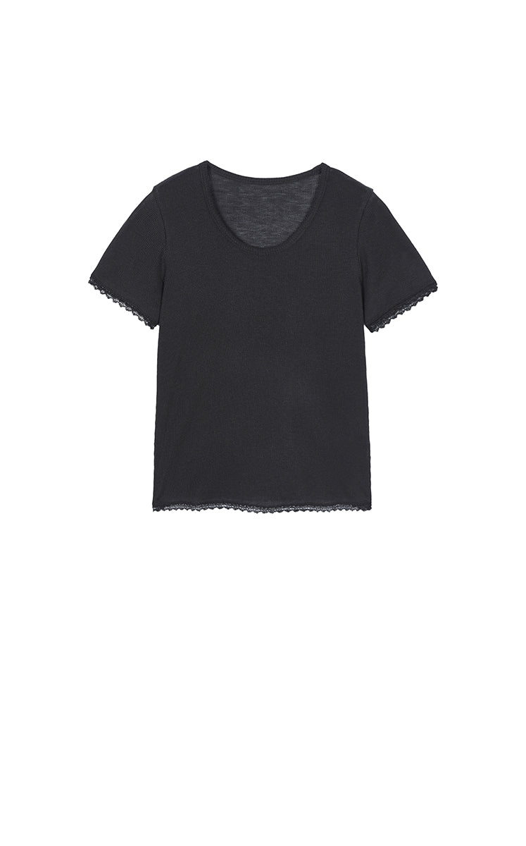 T-Shirt / JNBY Cashmere Blend Waffle Knit T-Shirt