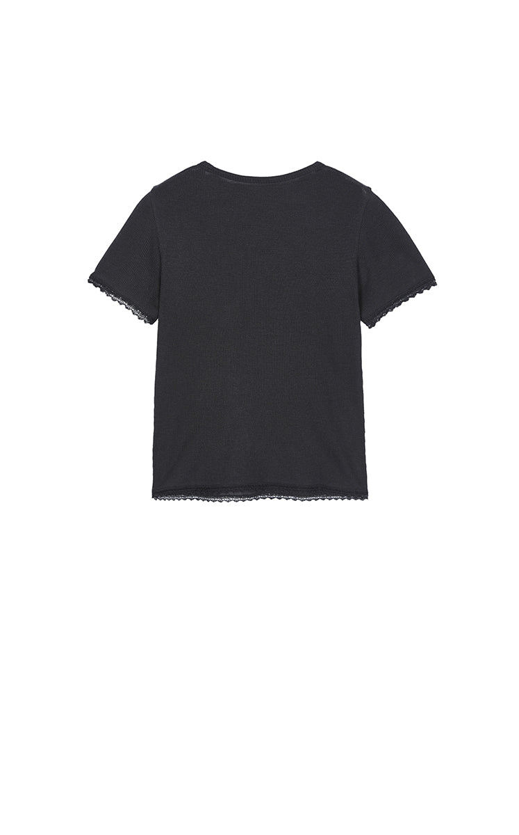 T-Shirt / JNBY Cashmere Blend Waffle Knit T-Shirt