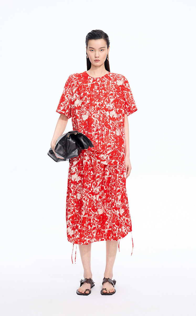 T-Shirt / JNBY Floral Cotton Relaxed T-Shirt
