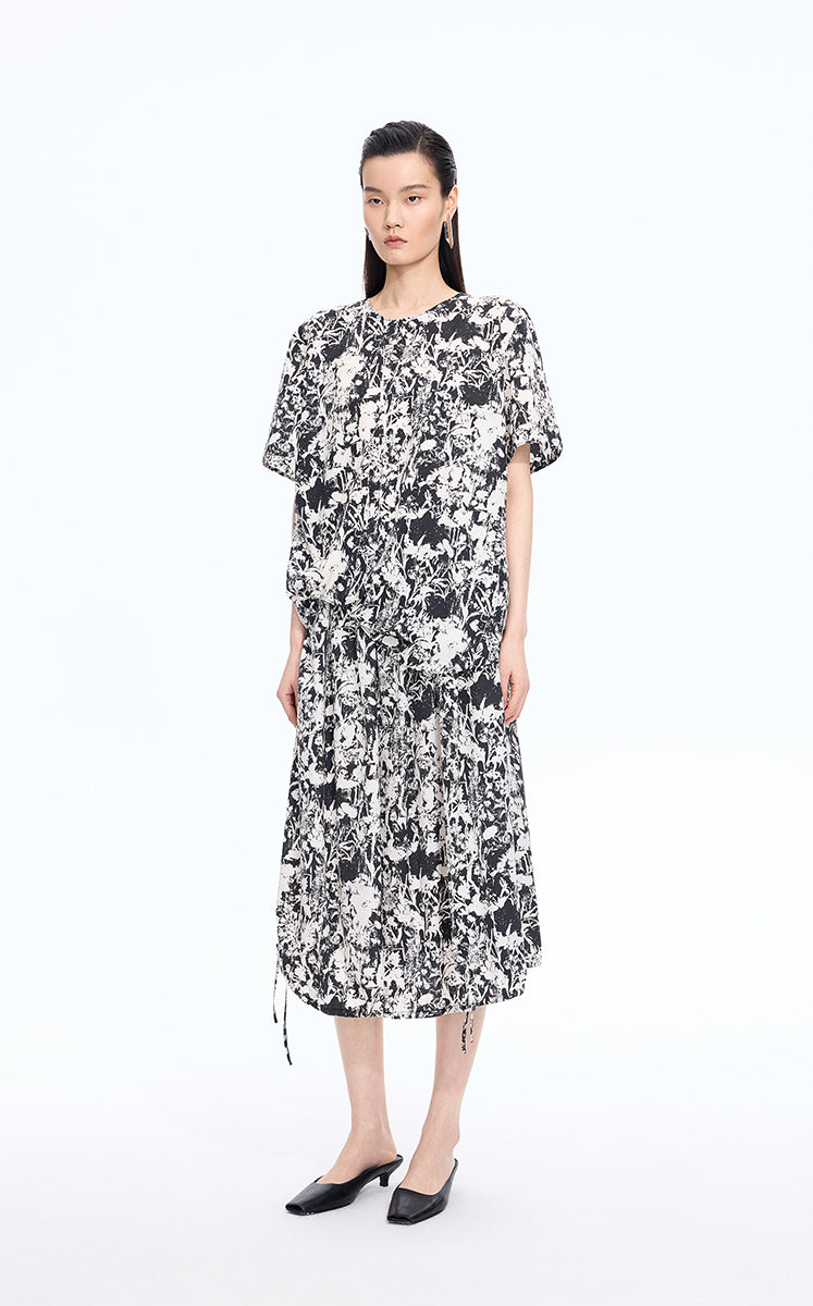 T-Shirt / JNBY Floral Cotton Relaxed T-Shirt