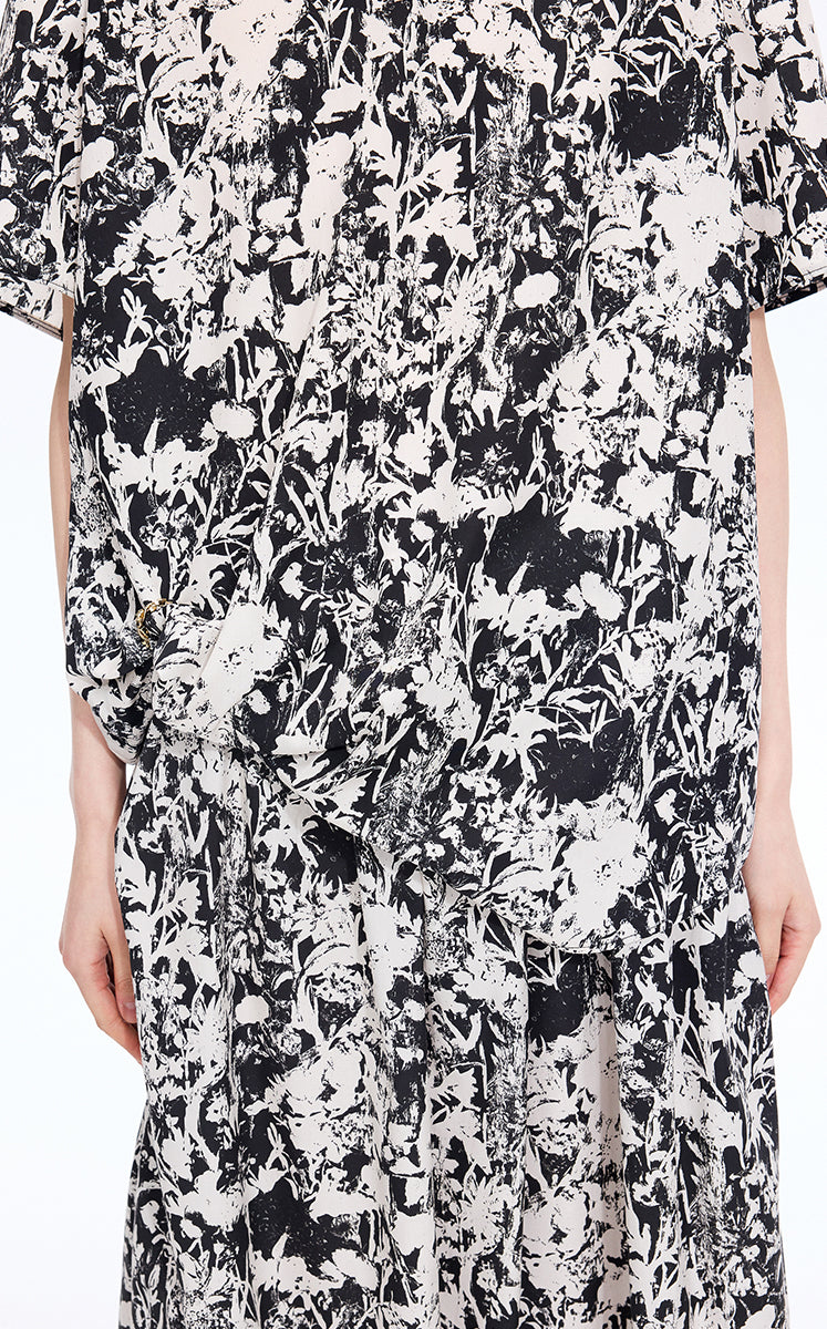 T-Shirt / JNBY Floral Cotton Relaxed T-Shirt
