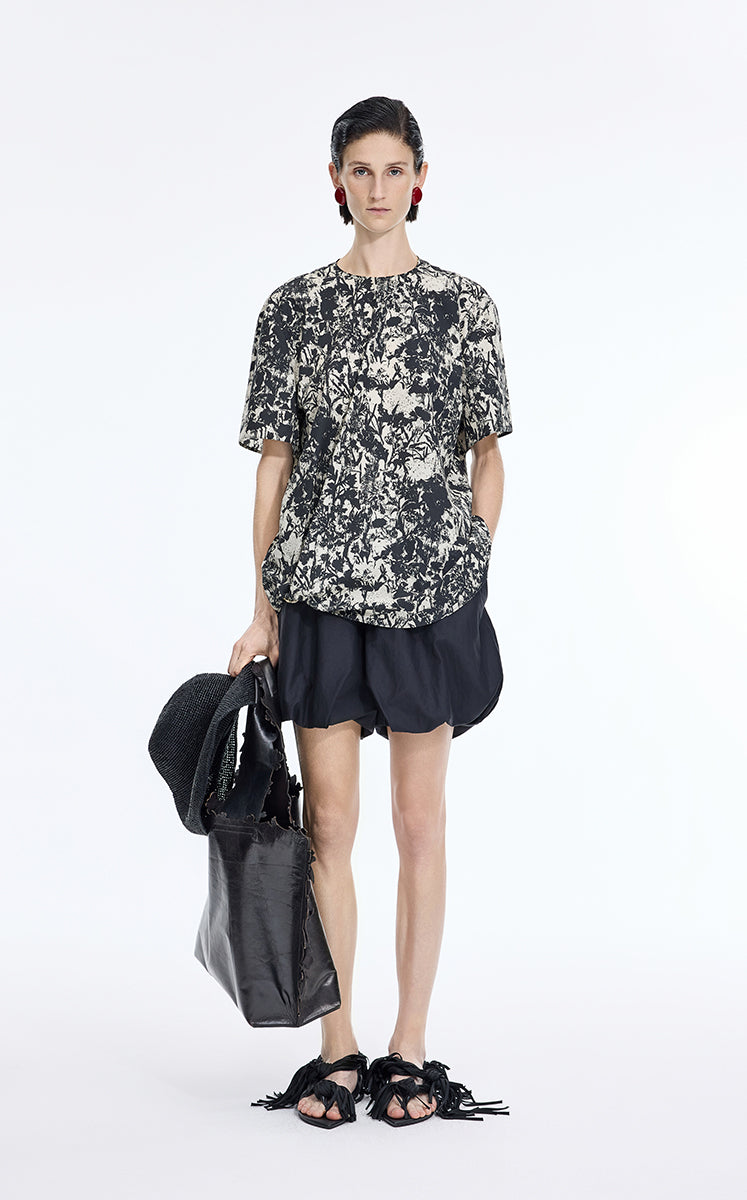 T-Shirt / JNBY Floral Cotton Relaxed T-Shirt