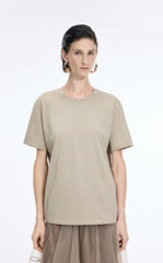 T-Shirt / JNBY Mercerized Cotton Longline T-Shirt