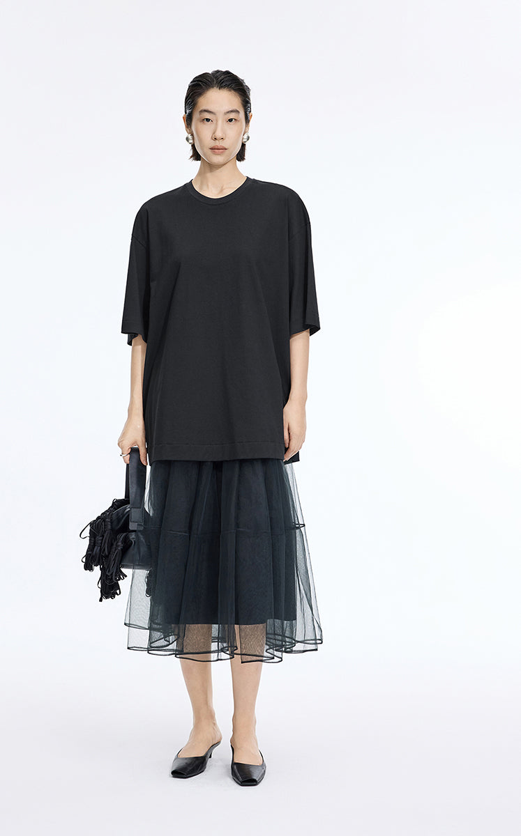 T-Shirt / JNBY Oversized Cotton Short Sleeve T-Shirt