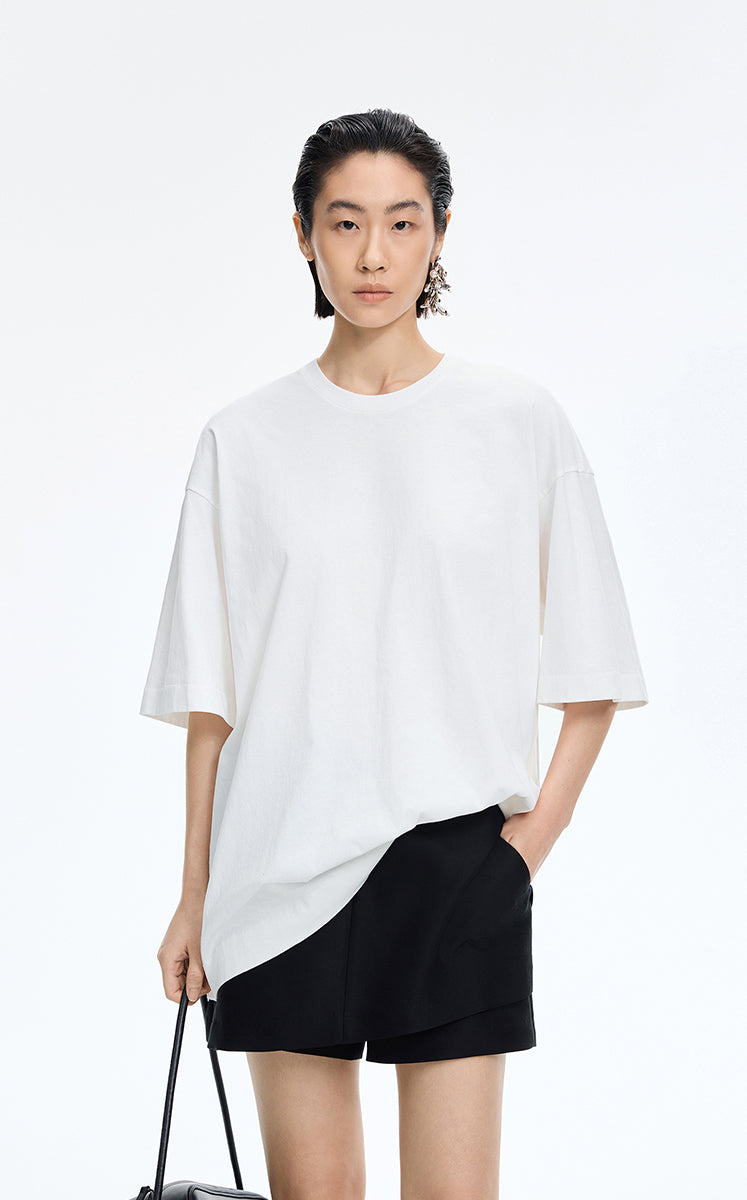 T-Shirt / JNBY Oversized Cotton Short Sleeve T-Shirt