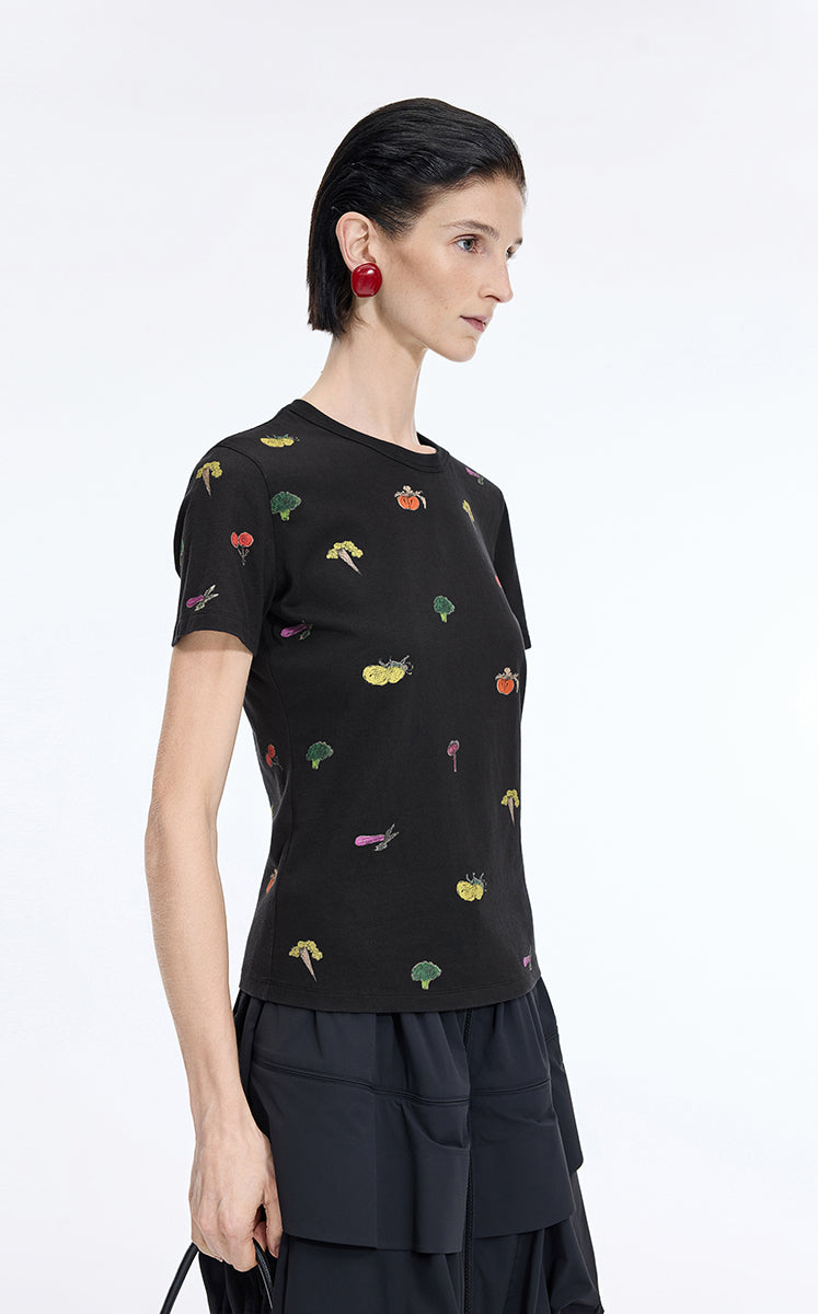 T-Shirt / JNBY Vegetable Graphic Cotton T-Shirt