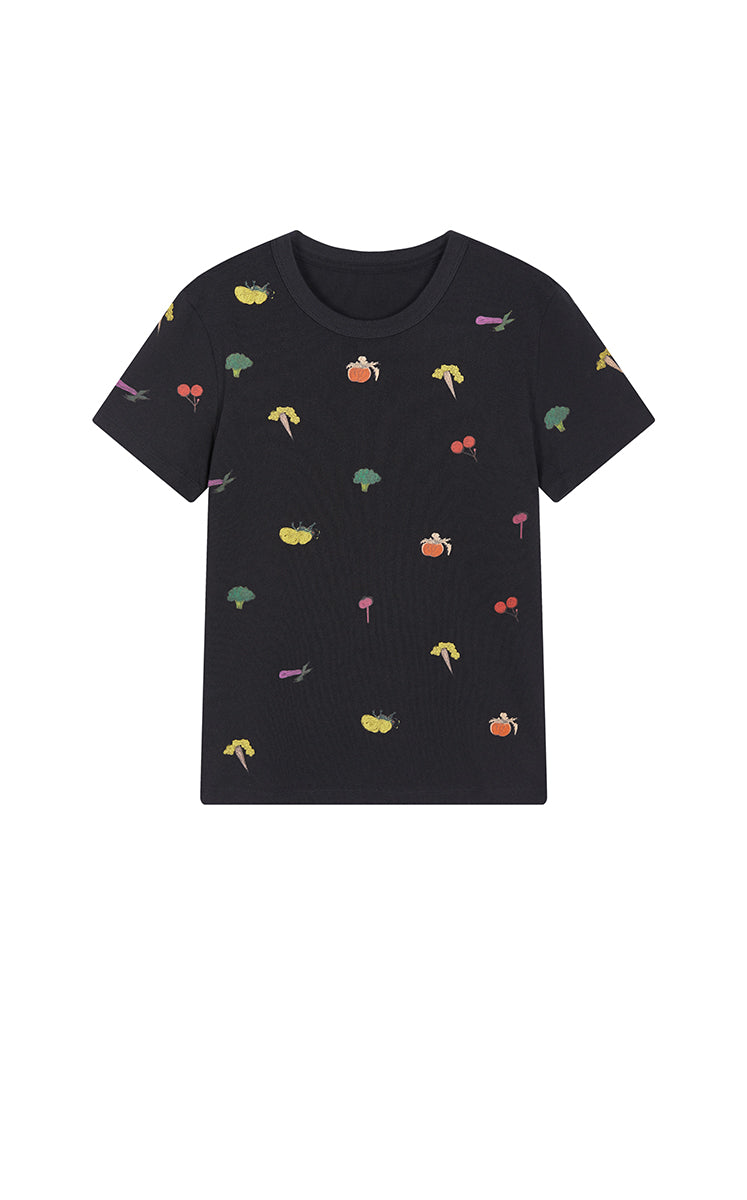 T-Shirt / JNBY Vegetable Graphic Cotton T-Shirt