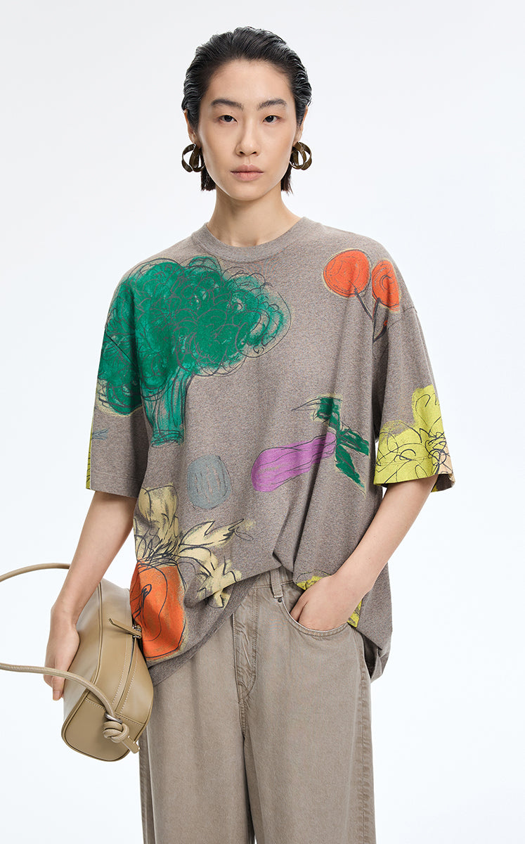 T-Shirt / JNBY Vegetable Graphic Cotton T-Shirt