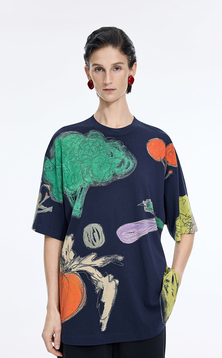 T-Shirt / JNBY Vegetable Graphic Cotton T-Shirt