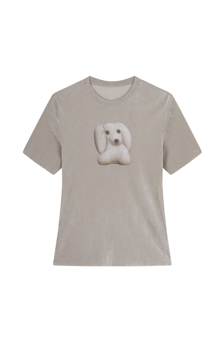 T-shirt / JNBY Fuzzy Pup Graphic Mesh T-shirt