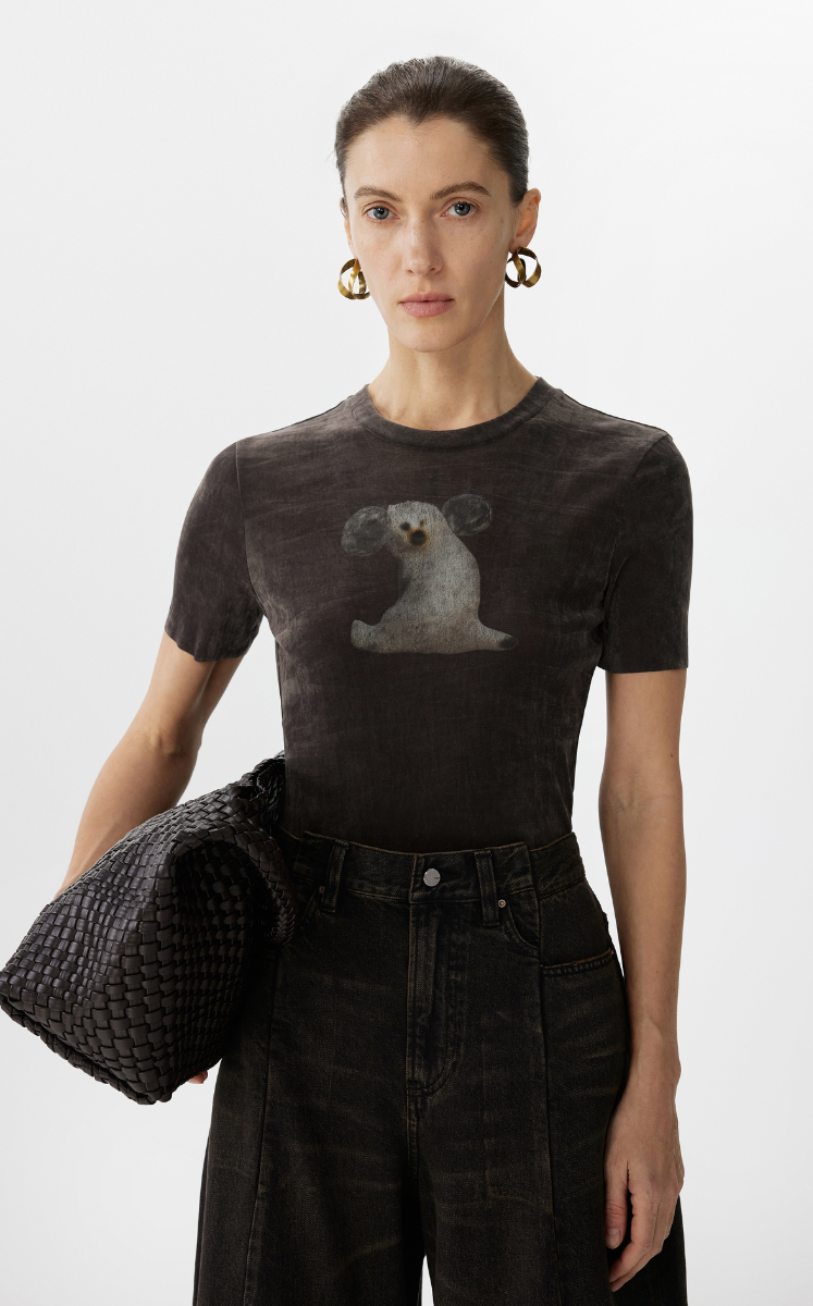 T-shirt / JNBY Fuzzy Pup Graphic Mesh T-shirt