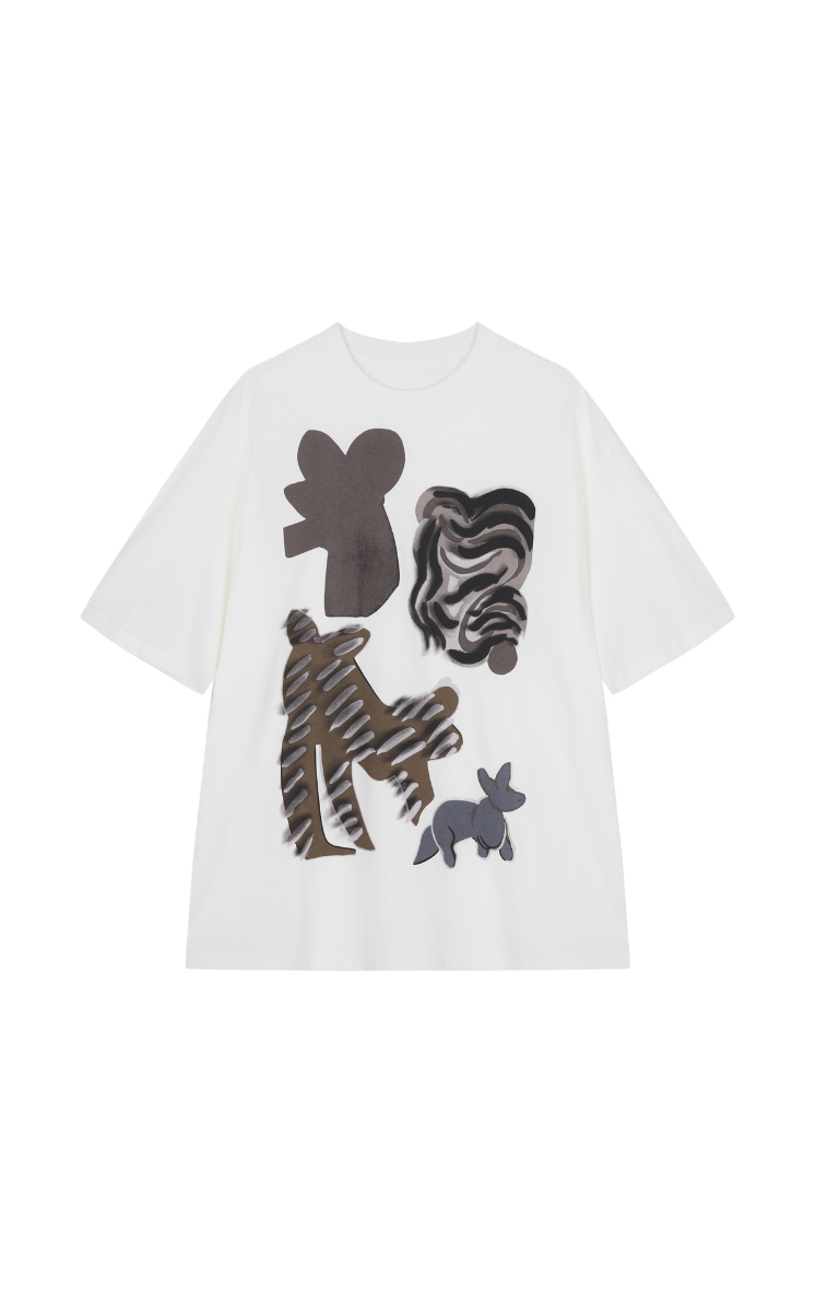 T-shirt / JNBY Oversized Chic Cat Graphic T-Shirt