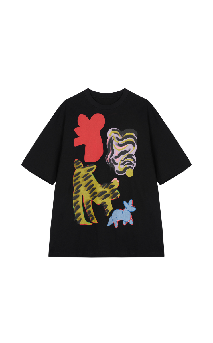 T-shirt / JNBY Oversized Chic Cat Graphic T-Shirt