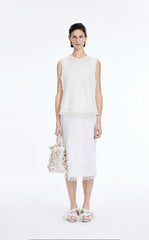 Tank Top / JNBY Fringe Trim Cotton Knit Vest