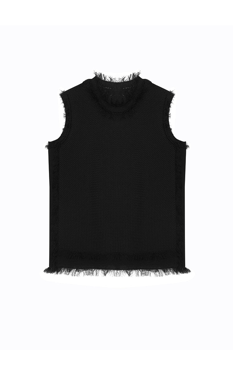 Tank Top / JNBY Fringe Trim Cotton Knit Vest