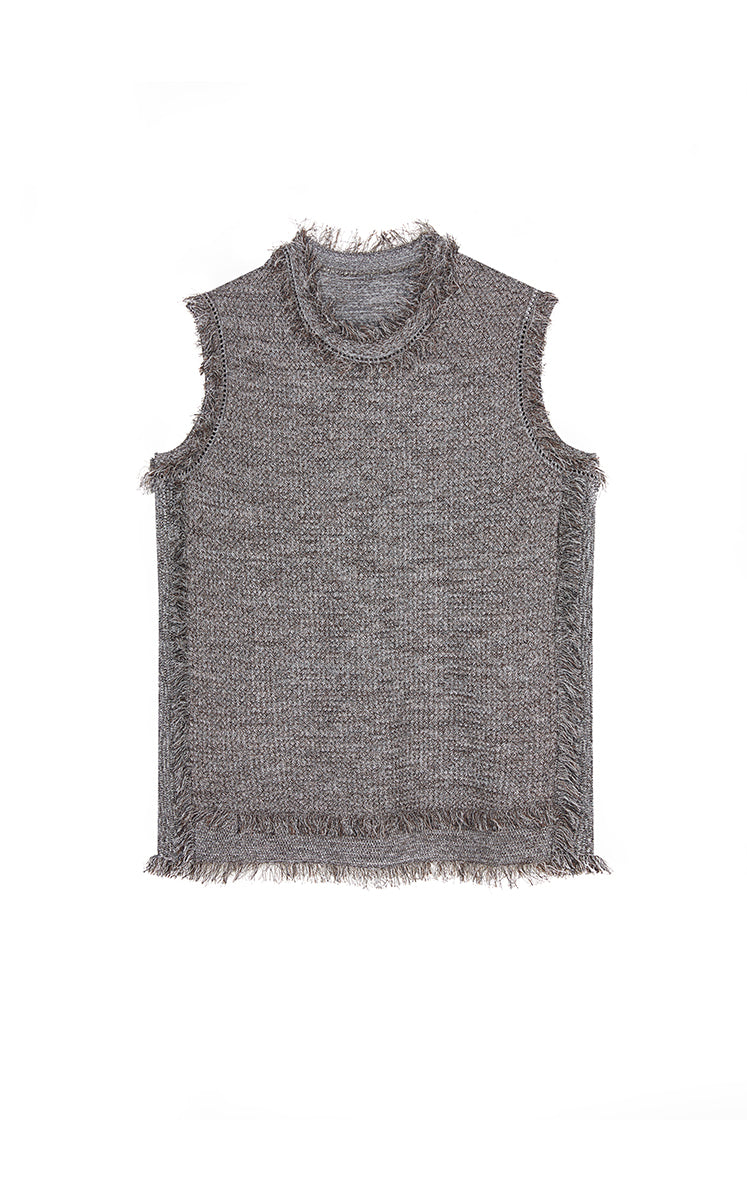 Tank Top / JNBY Fringe Trim Cotton Knit Vest
