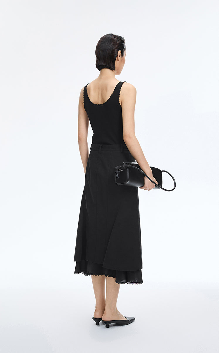 Tank Top / JNBY Lace Trim Cotton Knit Camisole