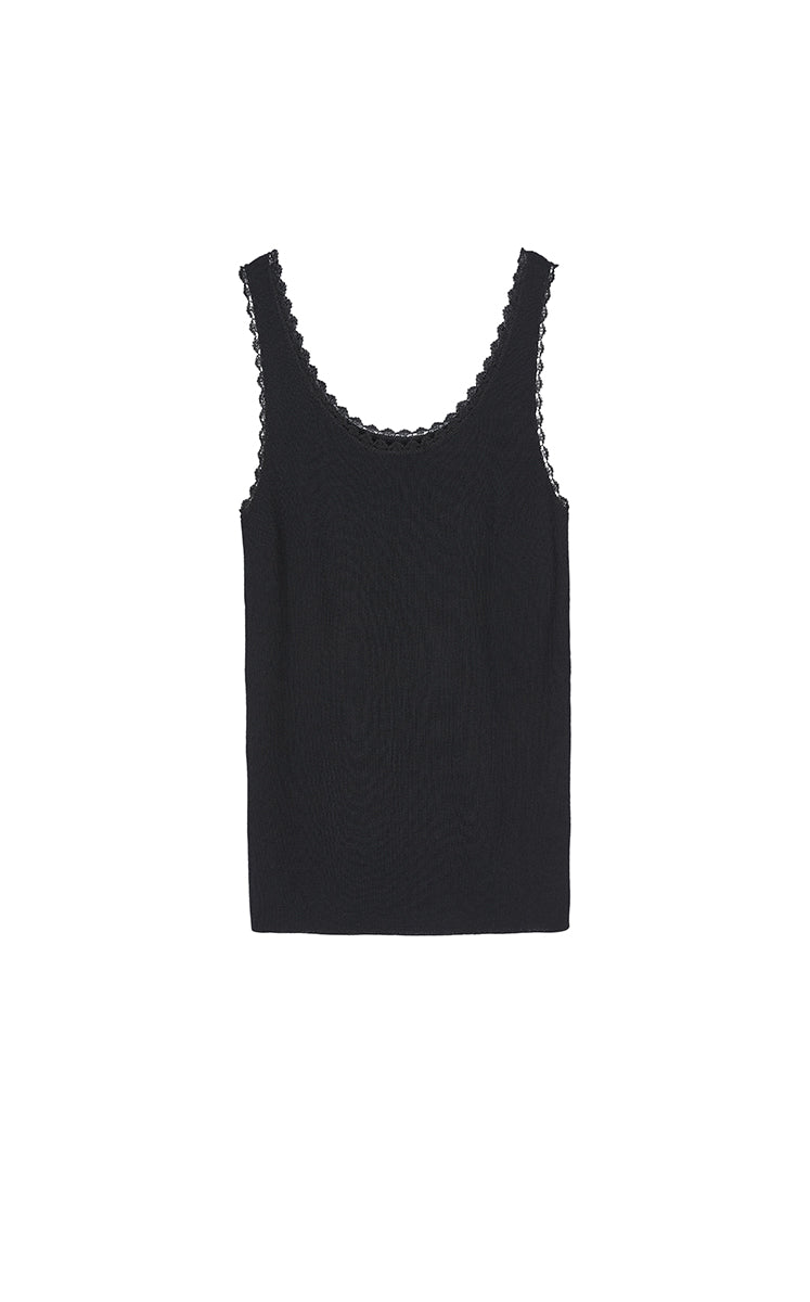 Tank Top / JNBY Lace Trim Cotton Knit Camisole