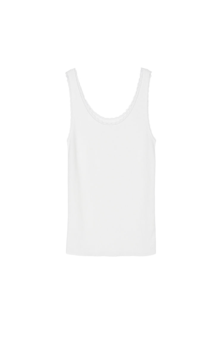 Tank Top / JNBY Lace Trim Cotton Knit Camisole