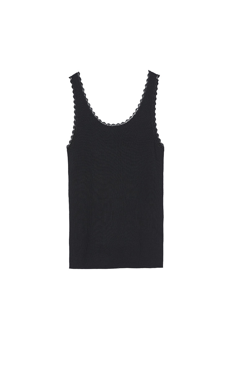 Tank Top / JNBY Lace Trim Cotton Knit Camisole