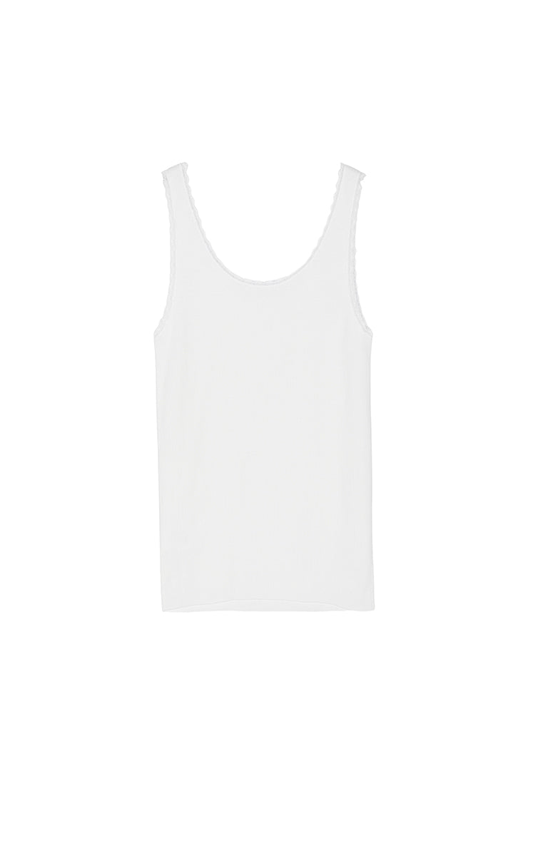 Tank Top / JNBY Lace Trim Cotton Knit Camisole