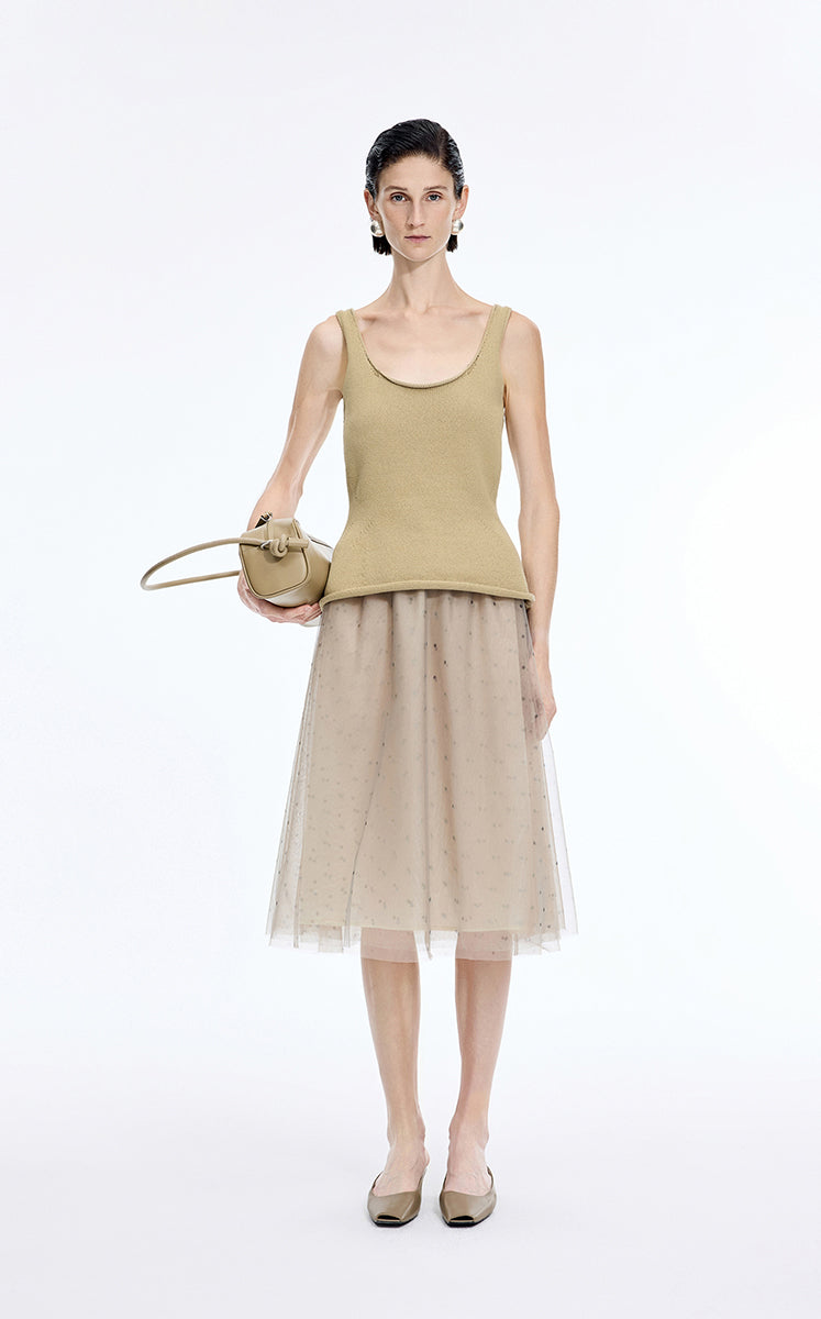 Tank Top / JNBY Sculpted Knit Cotton Tank