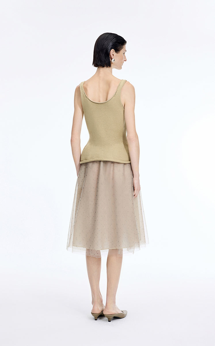 Tank Top / JNBY Sculpted Knit Cotton Tank