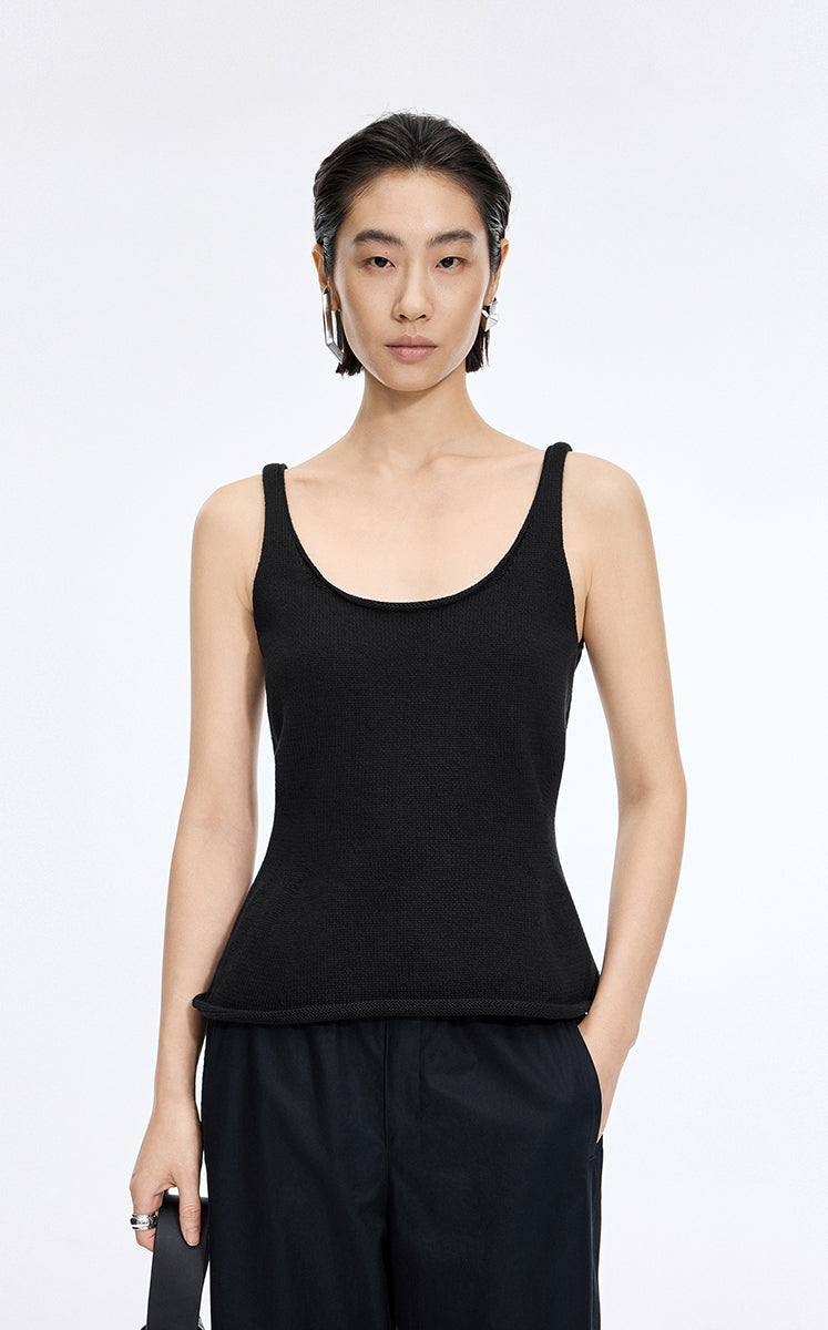 Tank Top / JNBY Sculpted Knit Cotton Tank