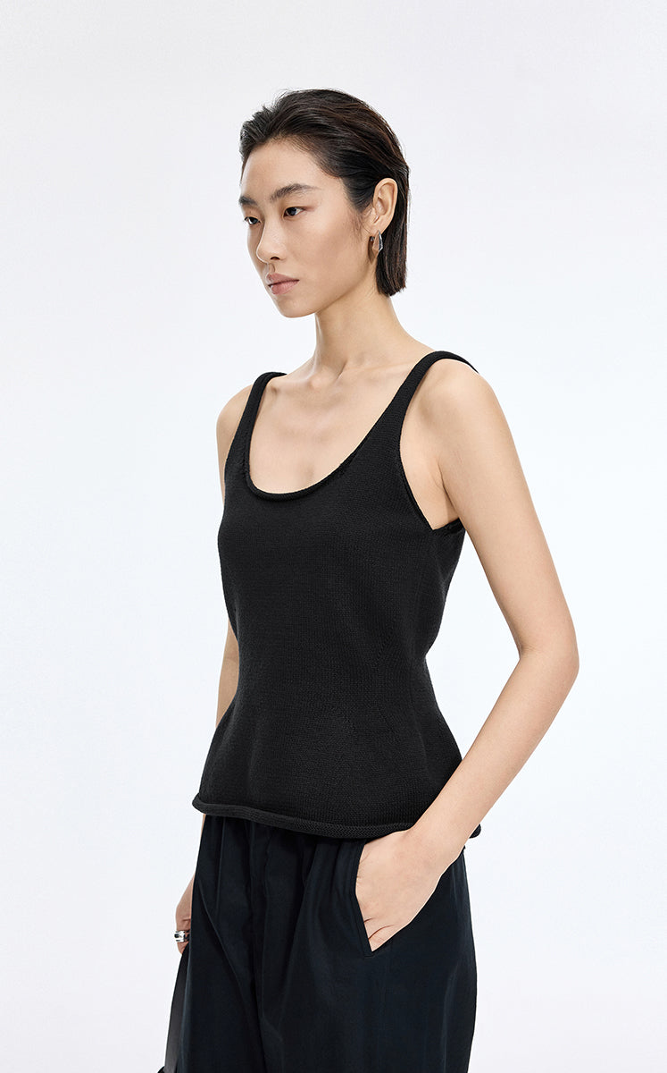 Tank Top / JNBY Sculpted Knit Cotton Tank