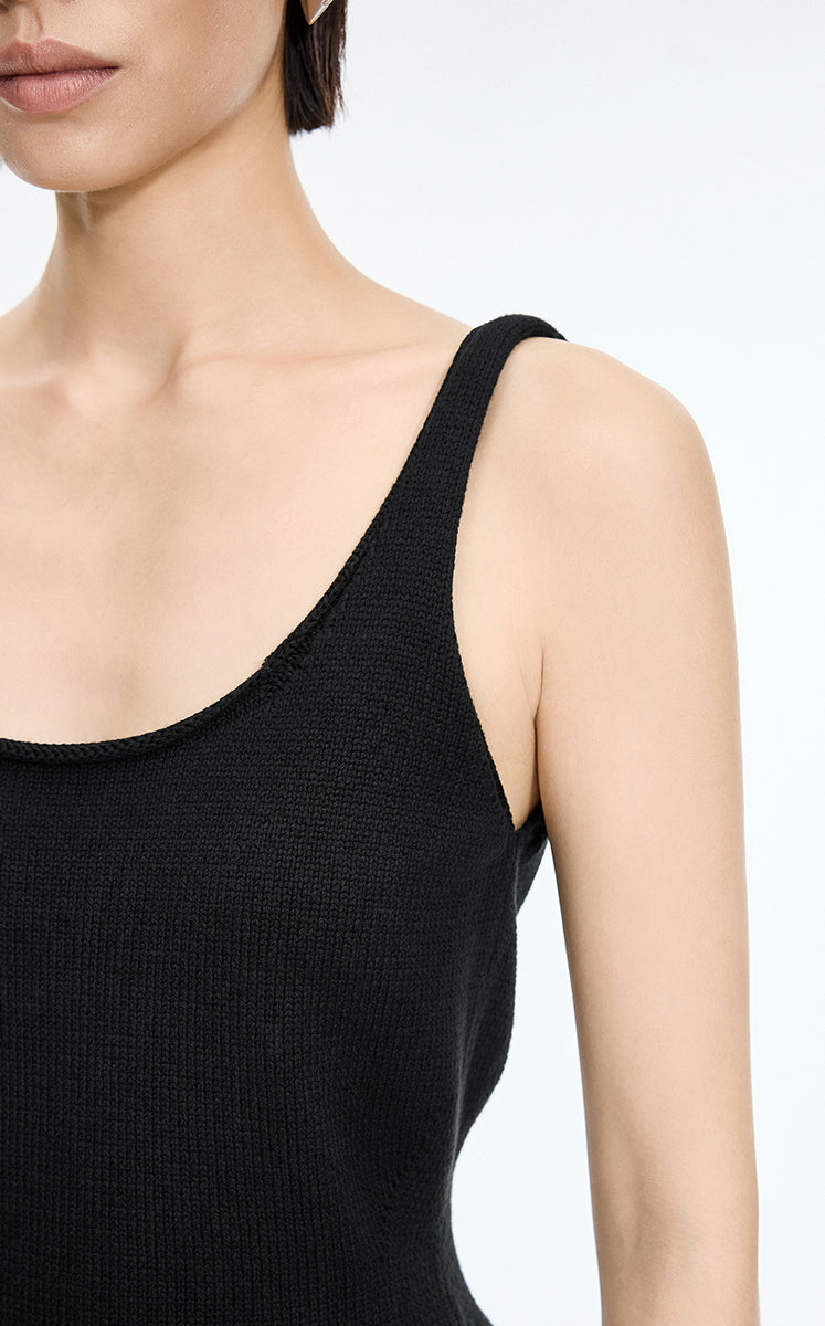 Tank Top / JNBY Sculpted Knit Cotton Tank