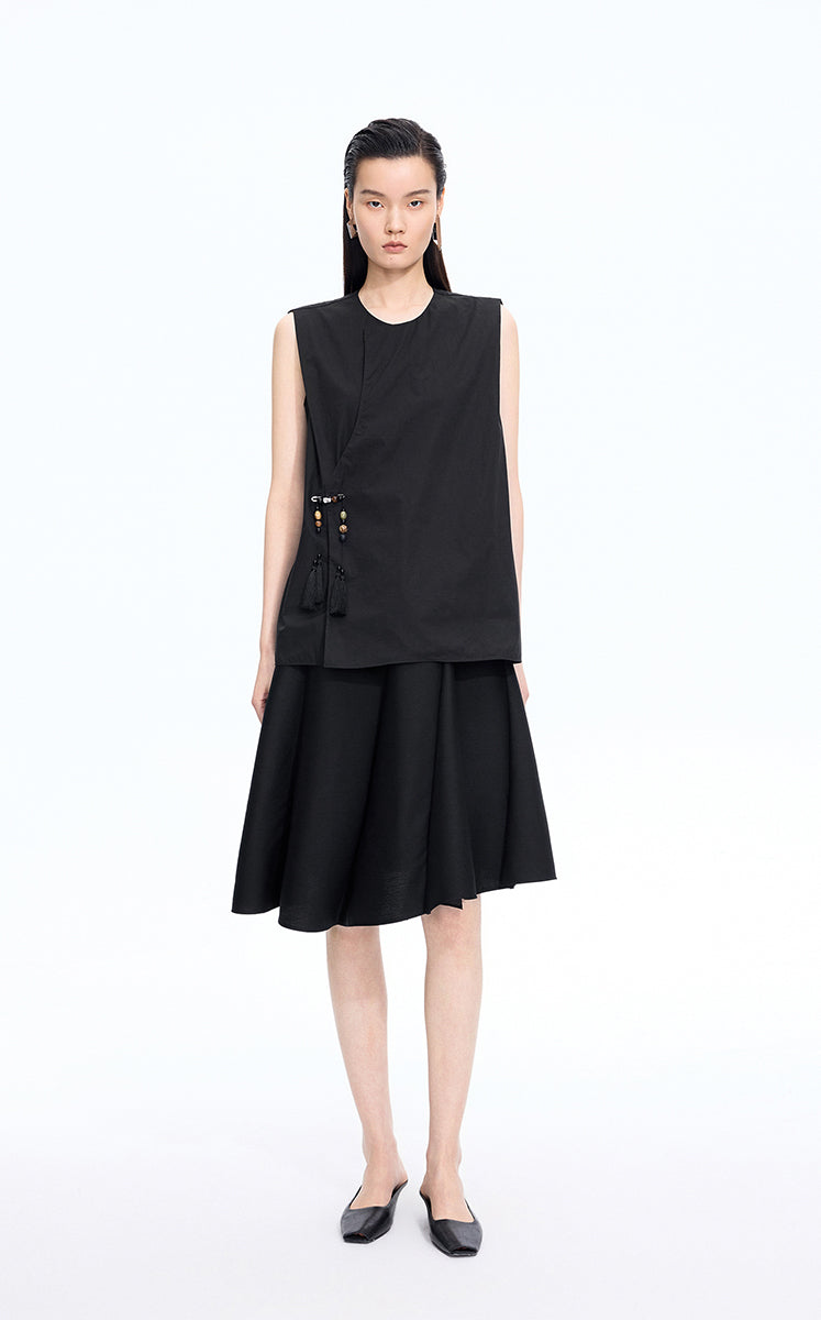 Top / JNBY Cotton Frog-Button Sleeveless Top