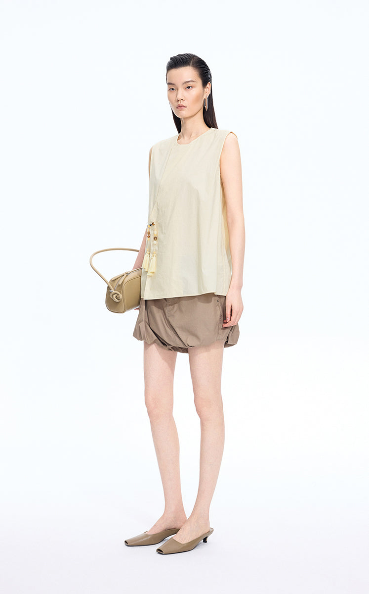 Top / JNBY Cotton Frog-Button Sleeveless Top