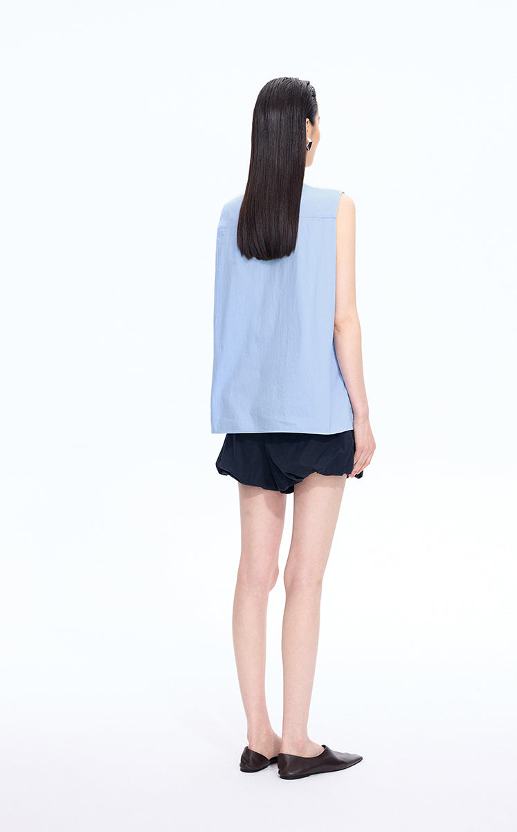 Top / JNBY Cotton Frog-Button Sleeveless Top