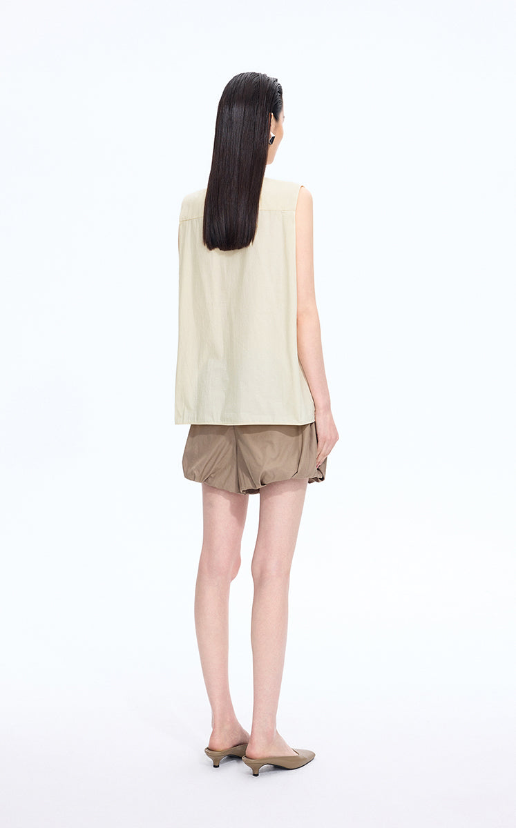 Top / JNBY Cotton Frog-Button Sleeveless Top