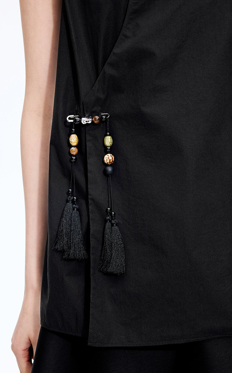 Top / JNBY Cotton Frog-Button Sleeveless Top